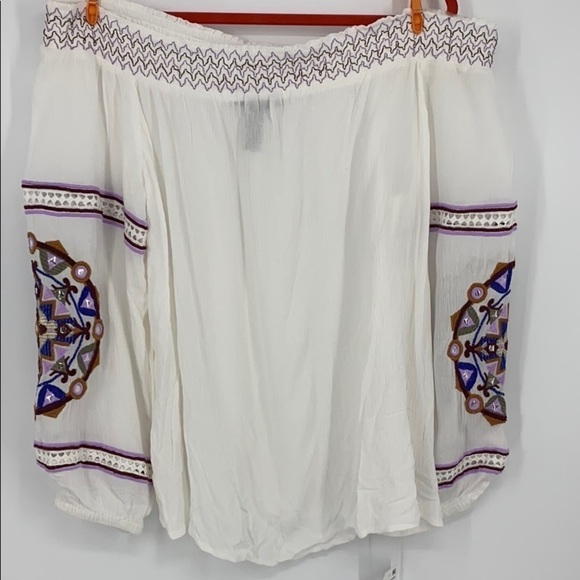 INC Off-The-Shoulder Top Tribal Wheel Embellished - Picture 9 of 11